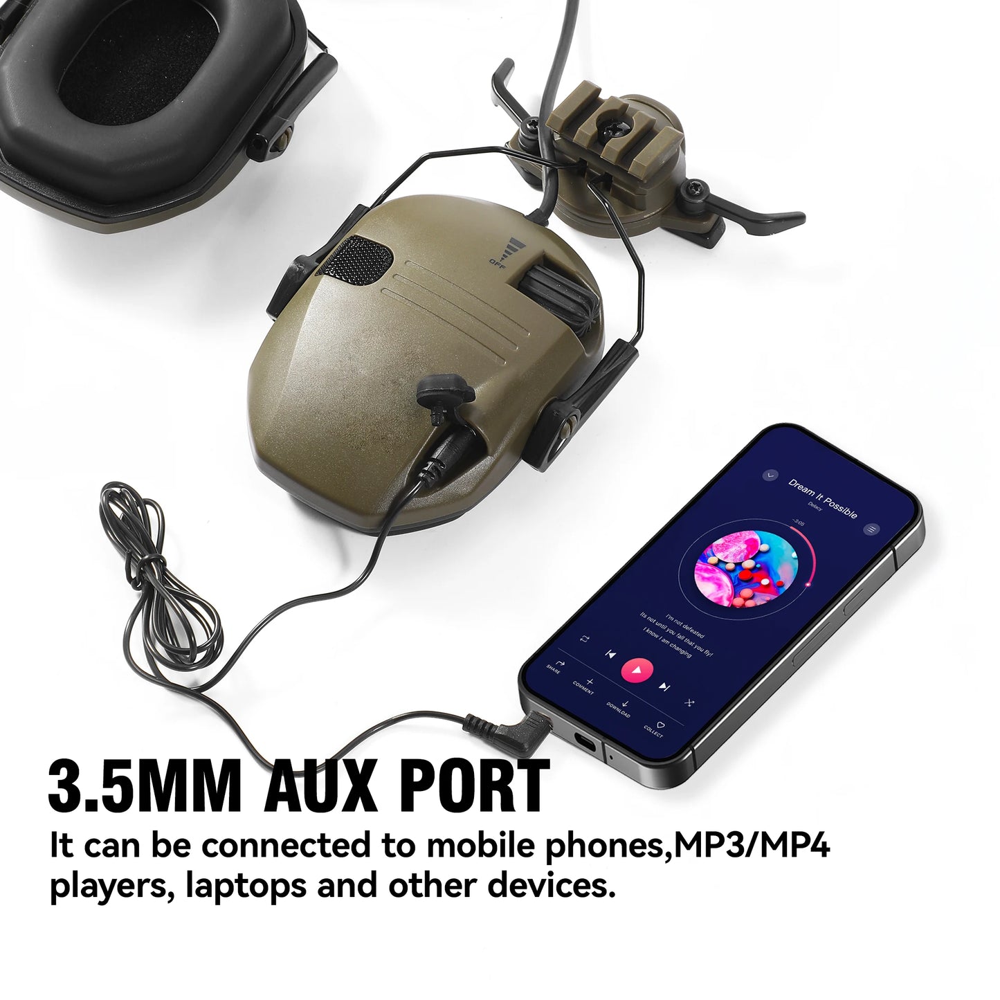ARM NEXT WK Tactical Electronic Shooting Earmuffs NRR 23dB