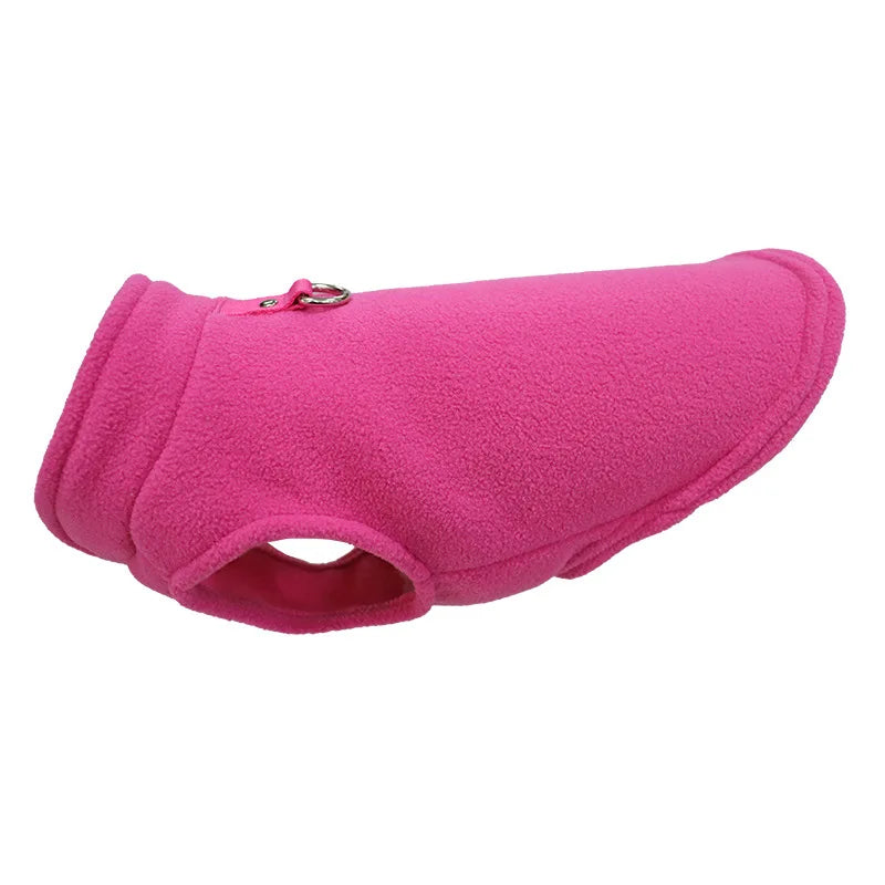 Winter Weatherproof Fleece Dog Coat With D Ring For Dogs