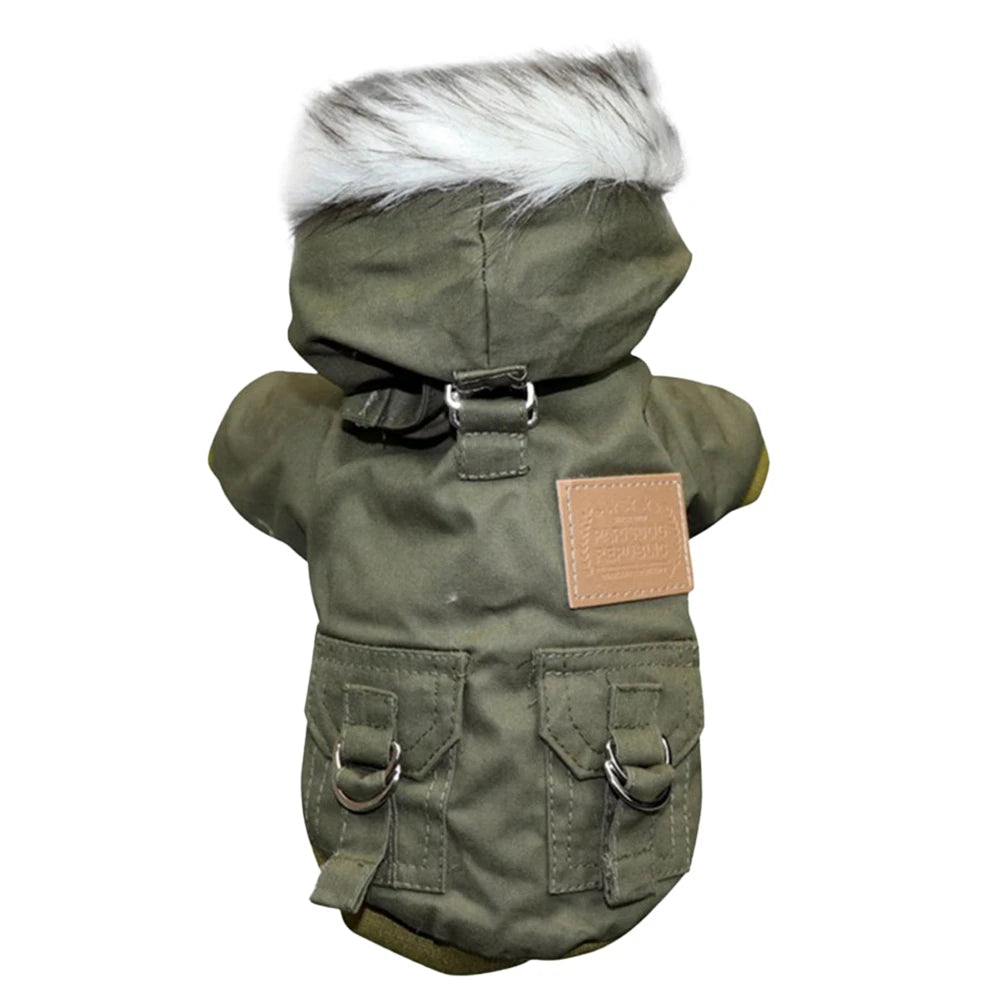 Pet Dog Jacket With Harness Winter Heavy Windproof Outdoor Coat