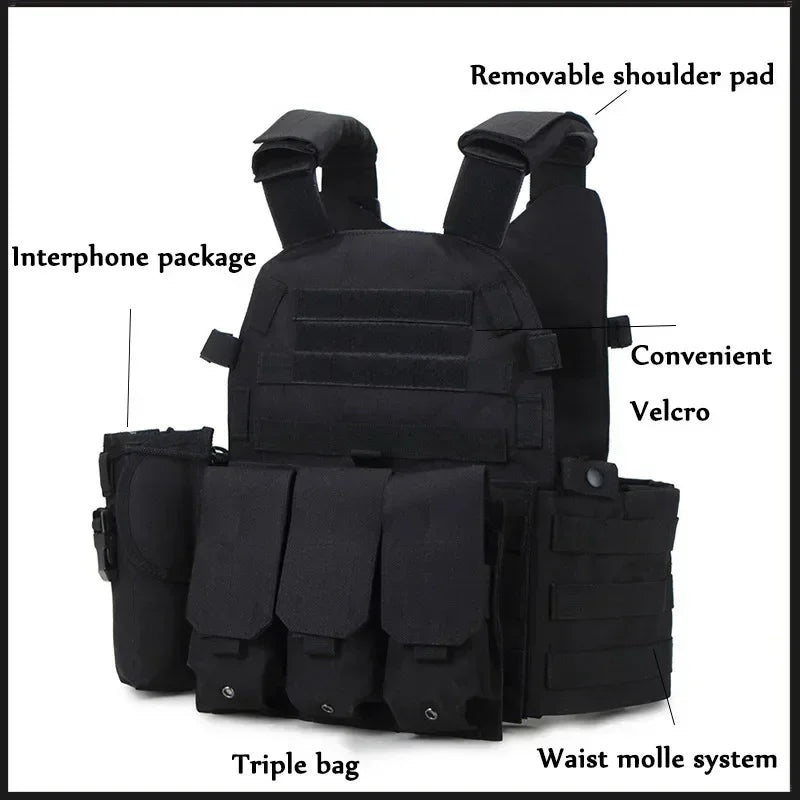 6094 Military Tactical Vest Body Armor Plate Carrier For Airsoft Wargame
