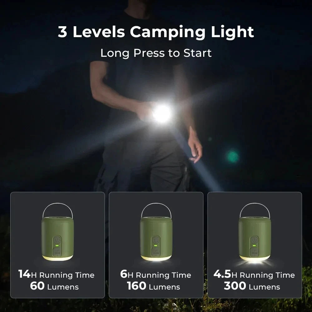 WESTTUNE Tiny Air Pump With Camping Lantern Magnetic Design
