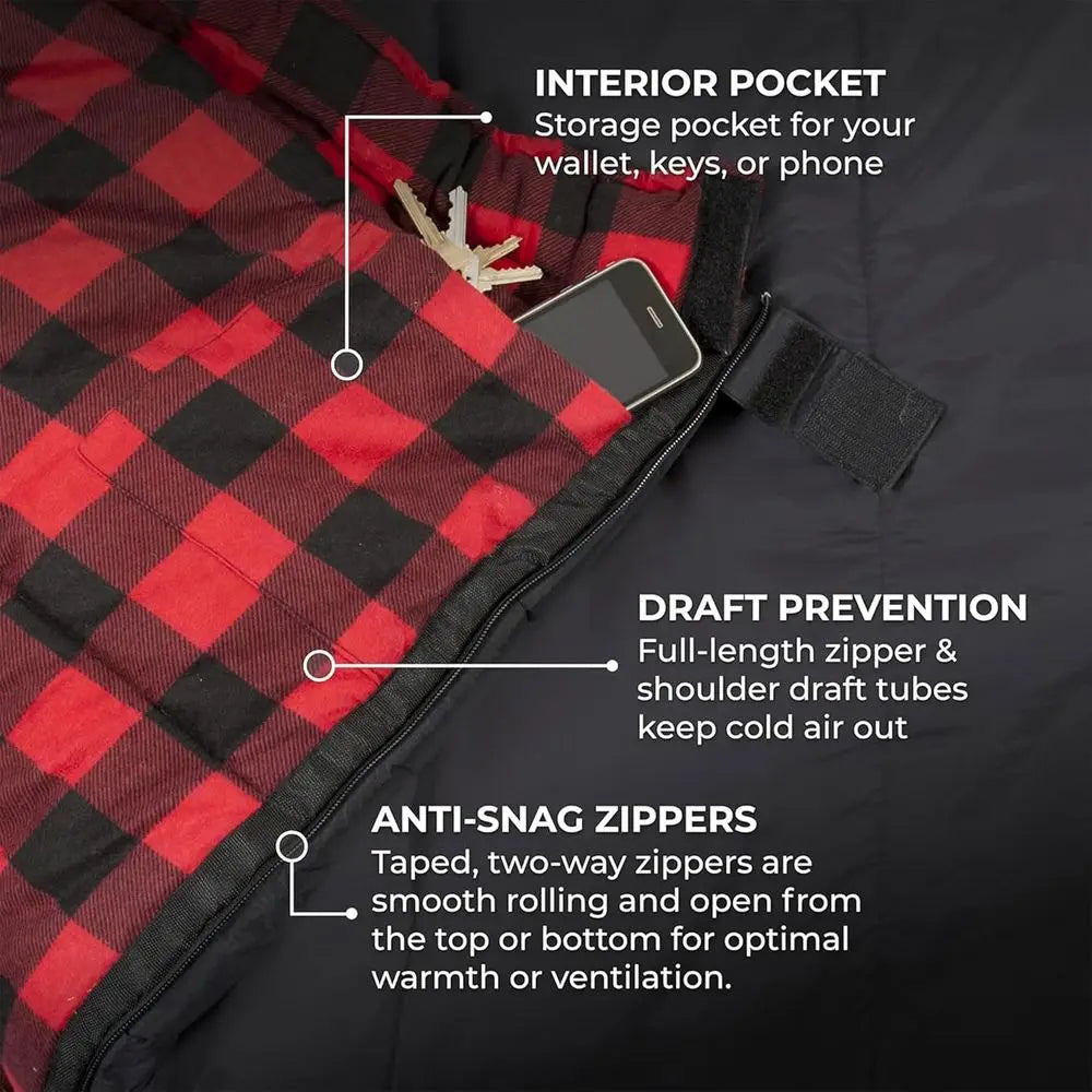 Cold Weather Sleeping Bag For Camping With Compression Sack