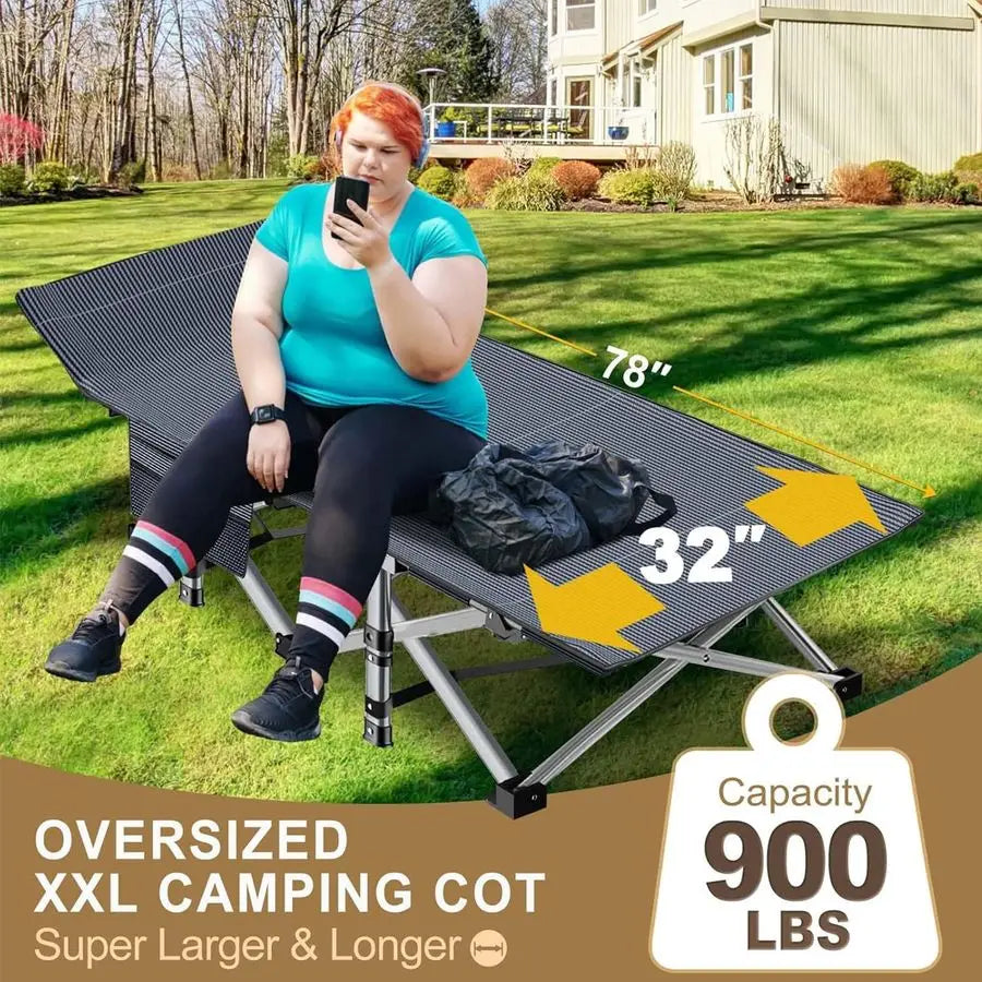 Camping Cot With Mattress Heavy Duty Foldable Portable Bed