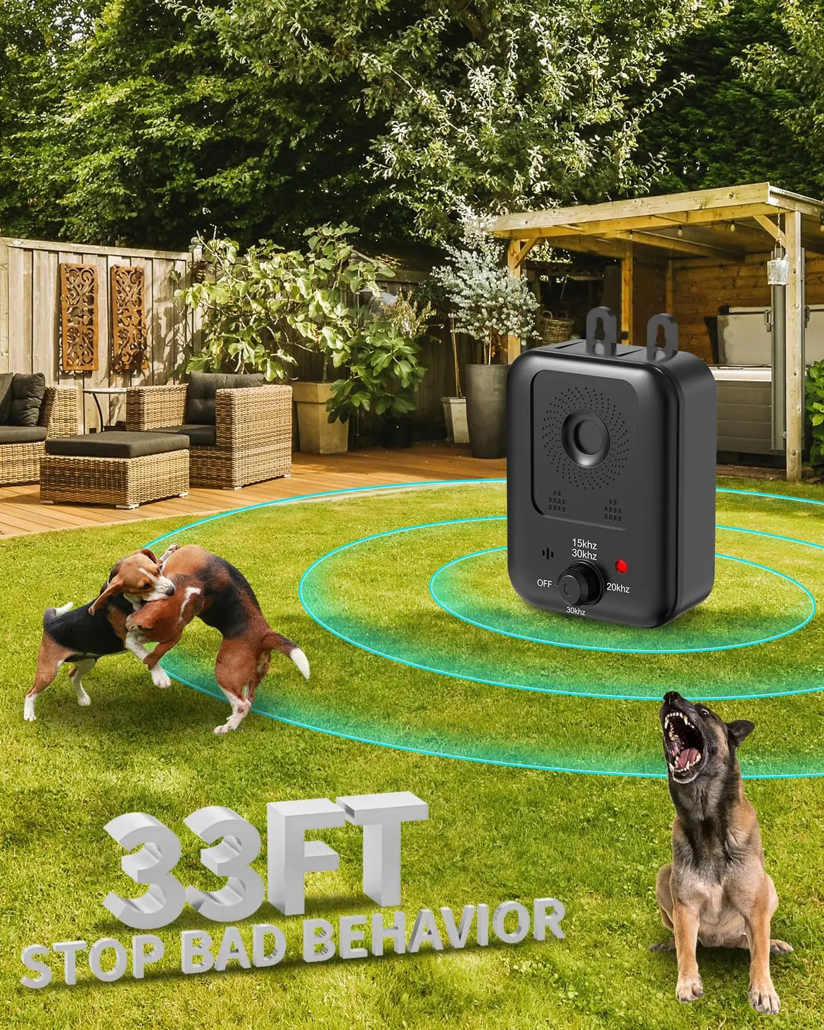 Petedu Rechargeable Ultrasonic Bark Deterrent For Indoor And Outdoor Dogs