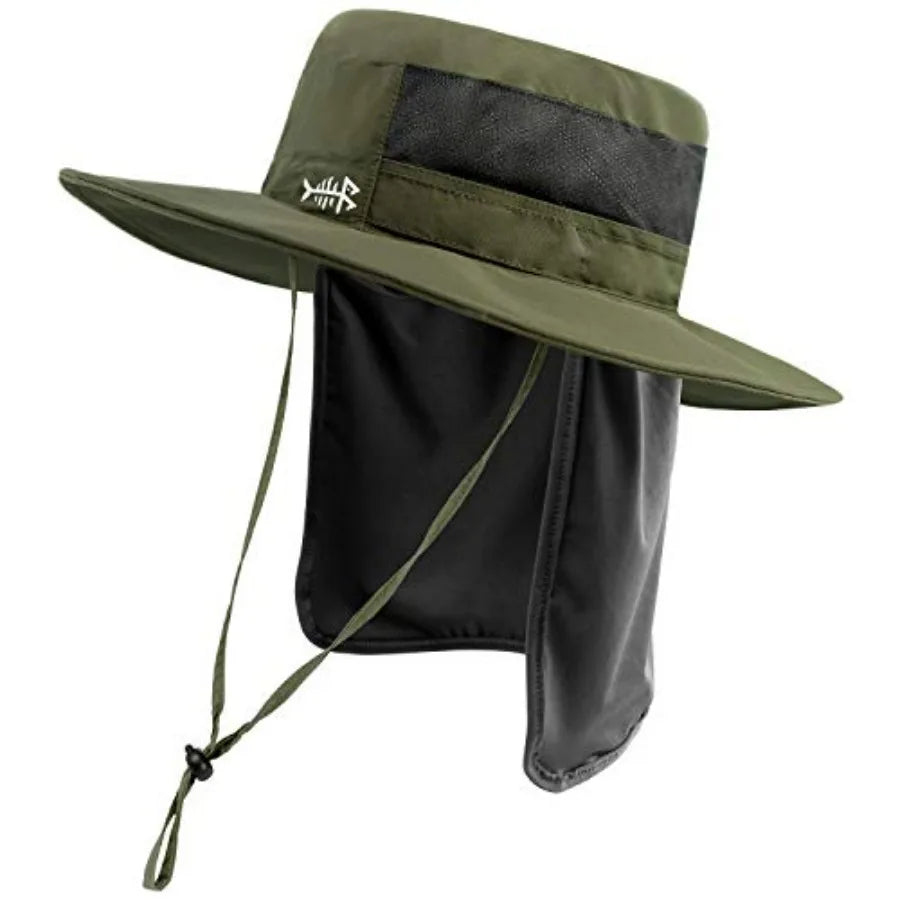 UPF 50 Plus Fishing Hat Water Resistant Detachable Neck Flap