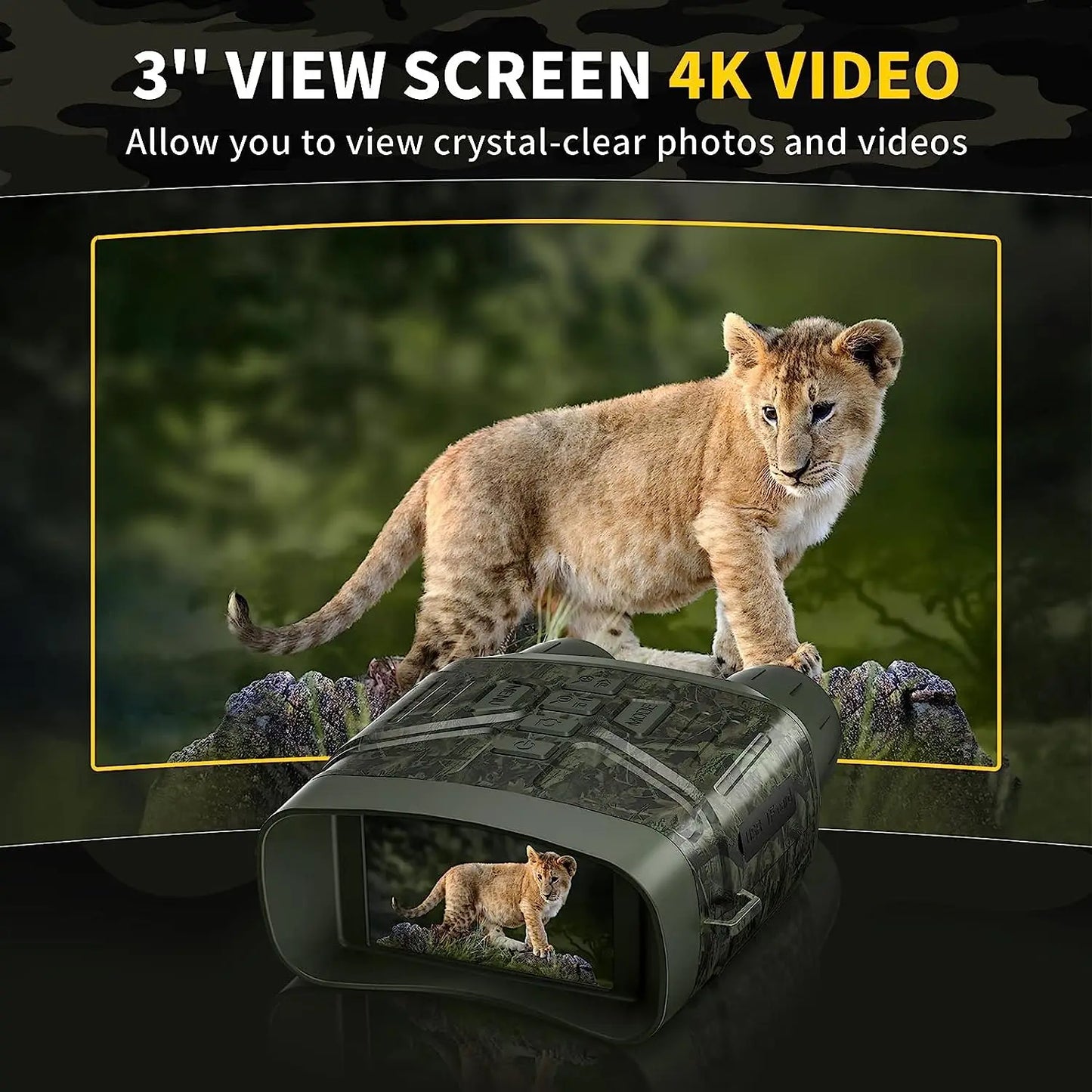 Hrvzdvw 4K Night Vision Binoculars With Rechargeable Battery