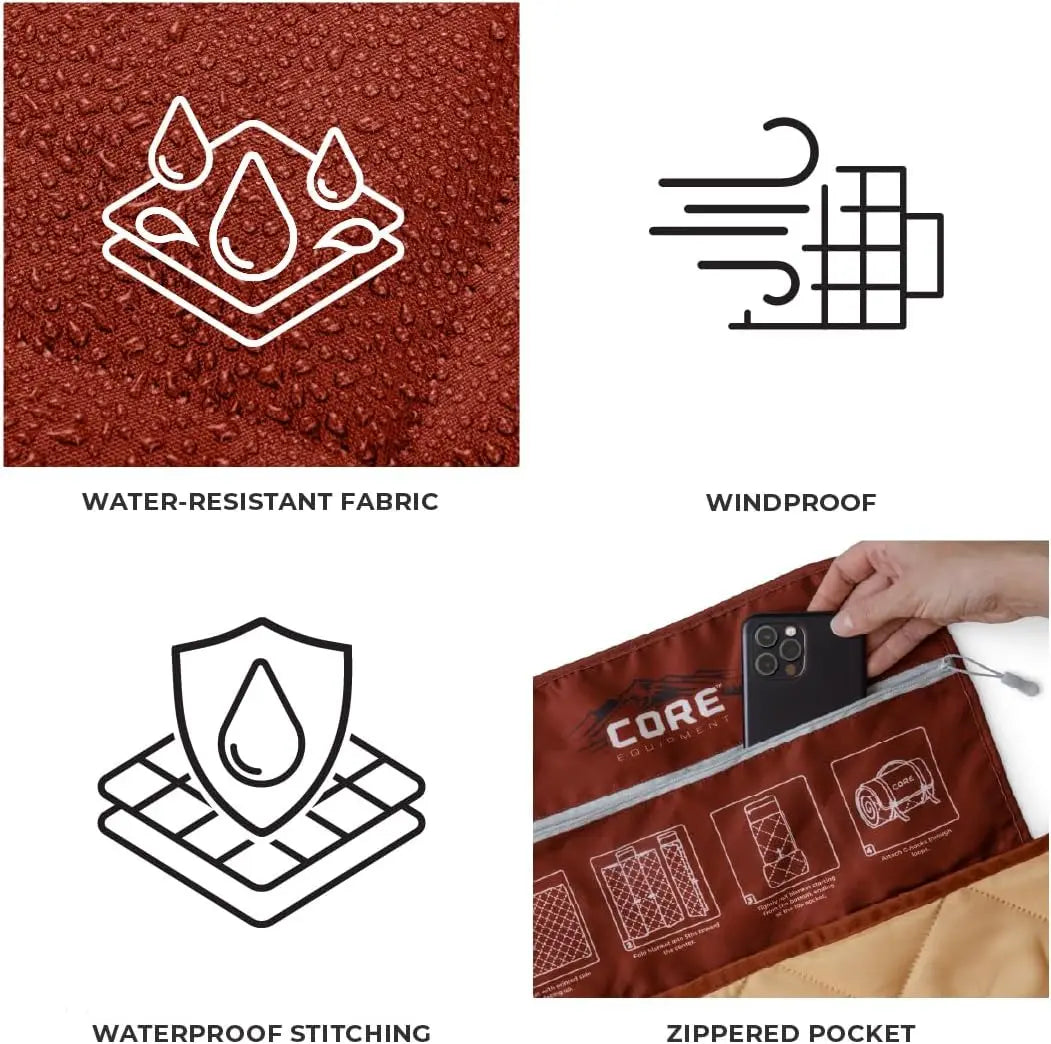 YTYIN Outdoor Weighted Blanket Packable Waterproof Picnic Blanket