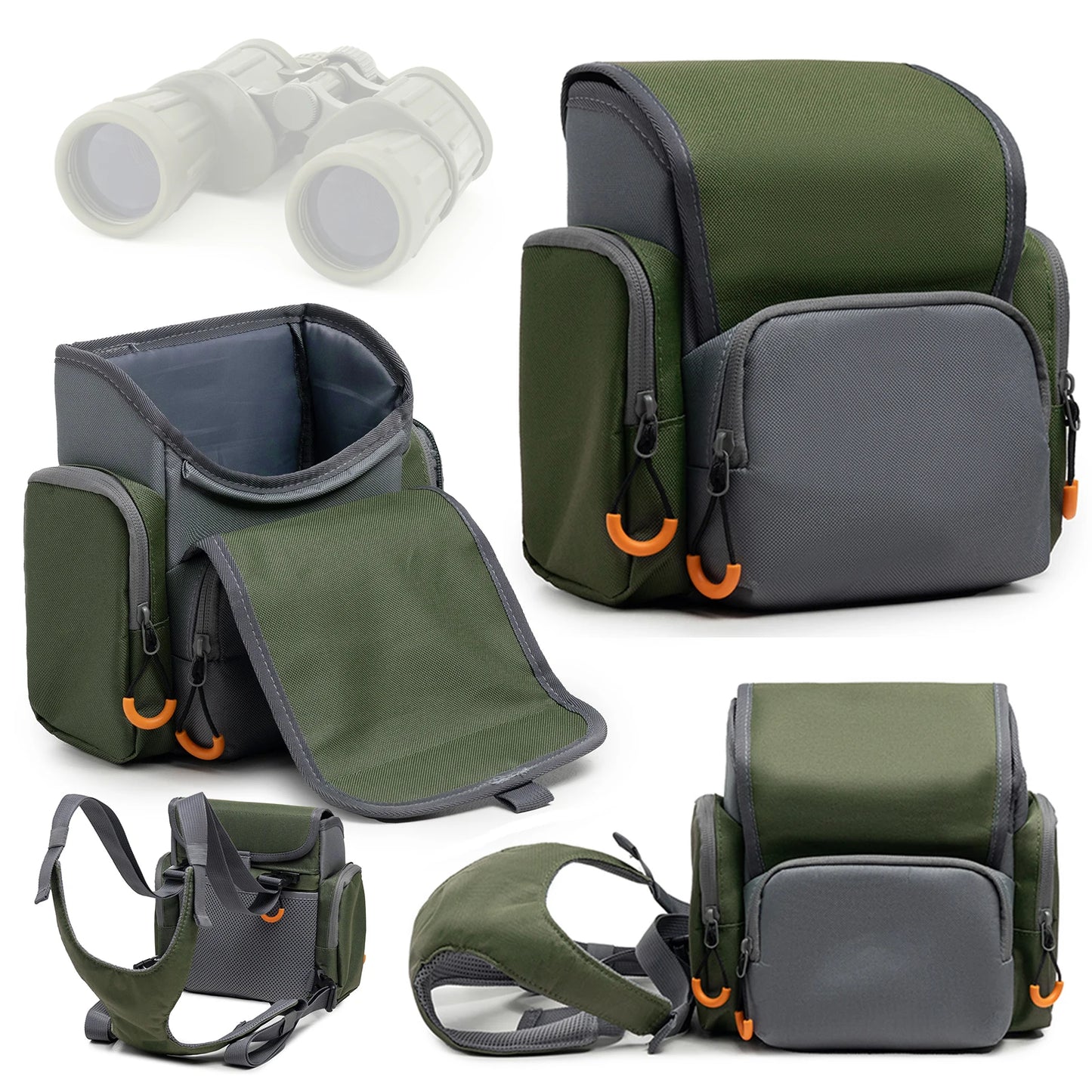 Binocular Harness Chest Pack With Rangefinder Pouch Rain Cover