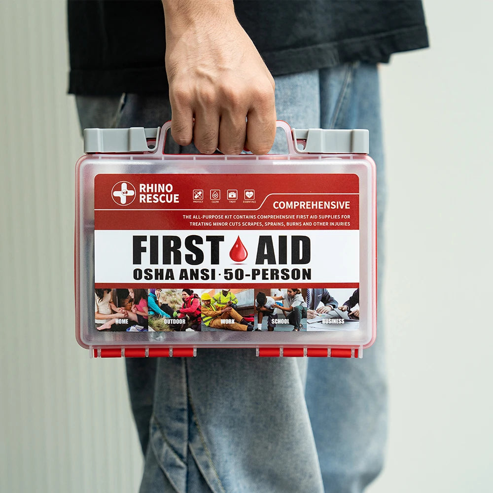 RHINO RESCUE FULL FEATURE FIRST AID KIT FOR HOME TRAVEL