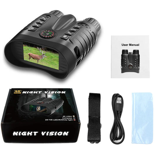 Letcmoi 4K Night Vision Binoculars With 8X Zoom Tactical Light