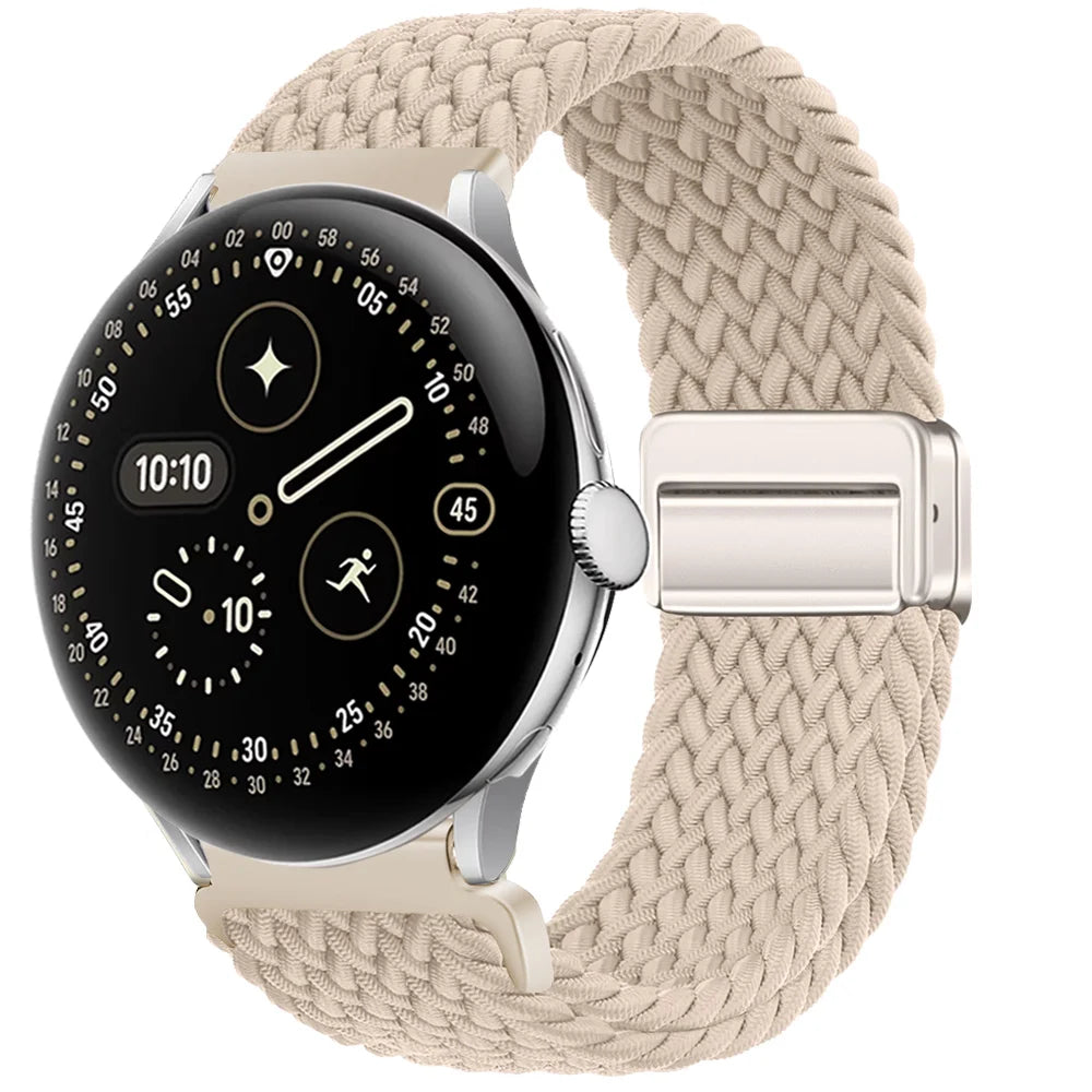 Magnetic Elastic Braided Nylon Strap For Google Pixel Watch