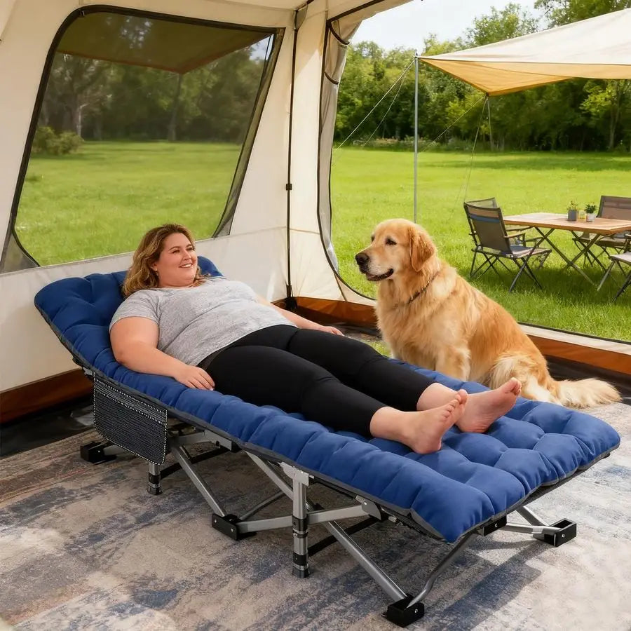 Camping Cot With Mattress Heavy Duty Foldable Portable Bed