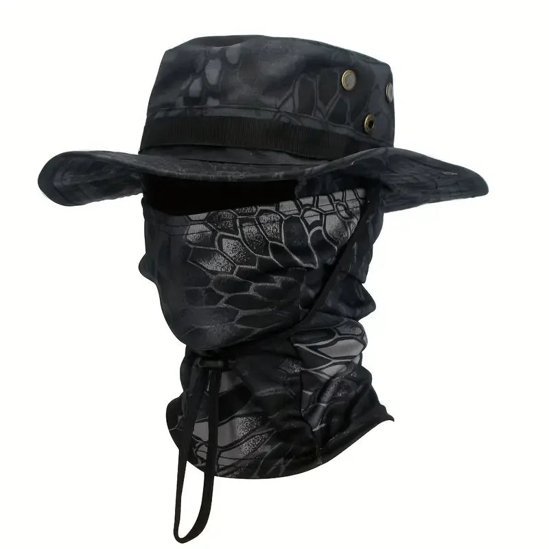 Camouflage Boonie Cap Balaclava Hat For Outdoor Hunting And Fishing