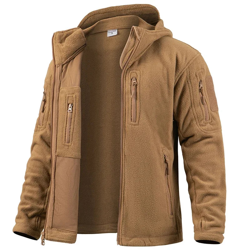 Fleece Warm Tactical Jacket For Outdoors With Multi Pocket Design