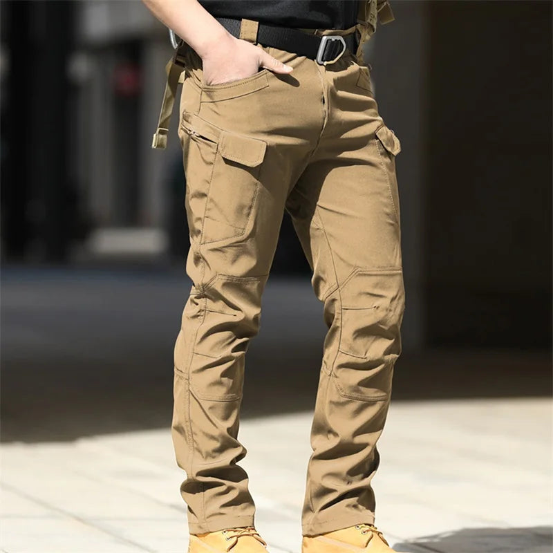 Hirigin Mens Cargo Pants Waterproof Multi-Pocket Casual Jogger Trousers