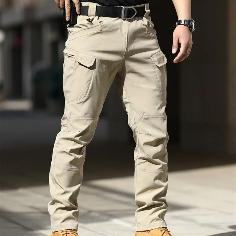 Hirigin Mens Cargo Pants Waterproof Multi-Pocket Casual Jogger Trousers