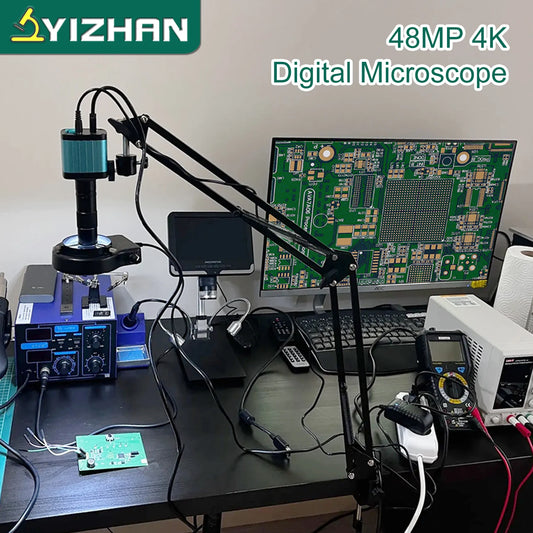 YIZHAN Soldering Microscope With 4K HDMI USB Camera 150x Magnification