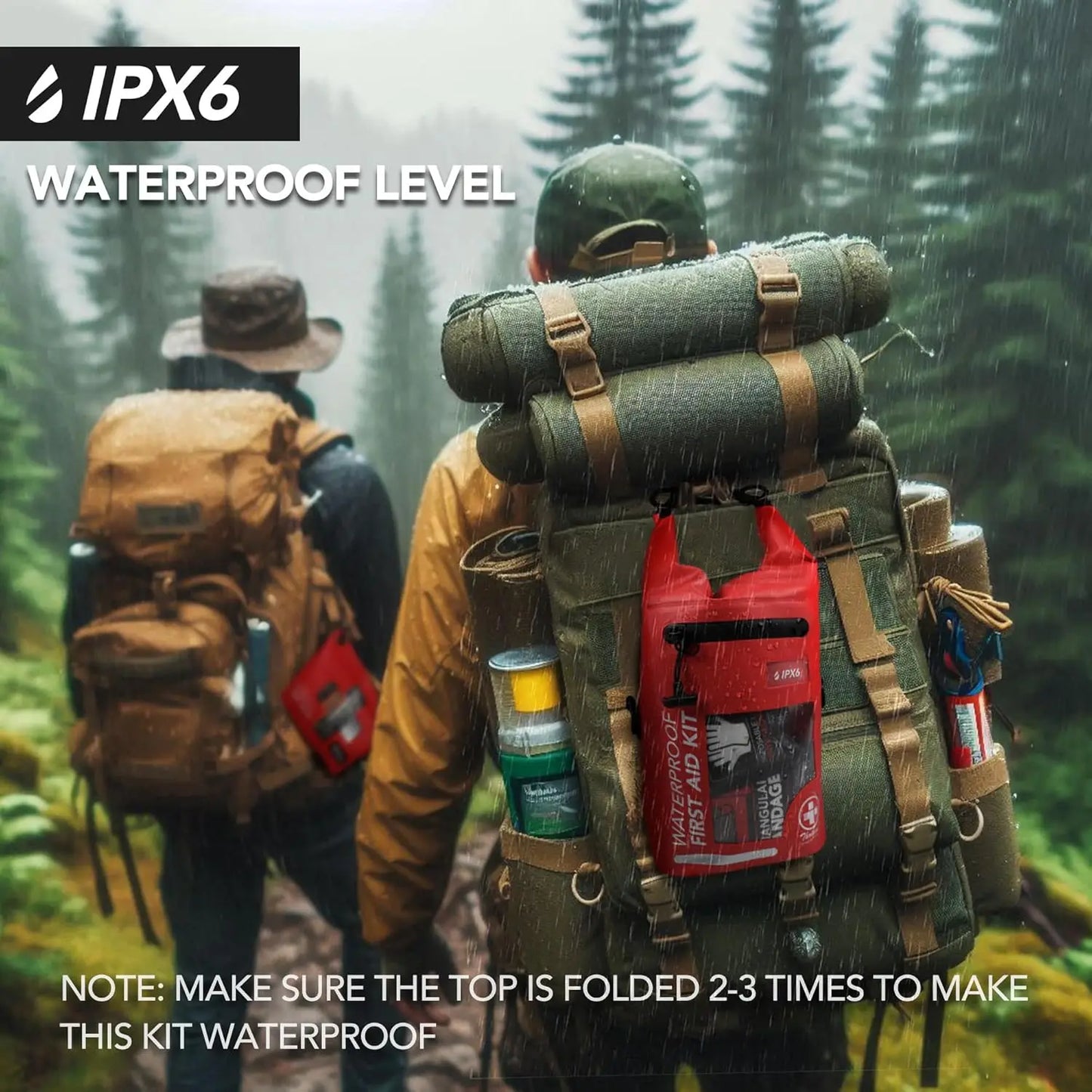 Waterproof 250-Piece First Aid Kit for Outdoor Emergencies