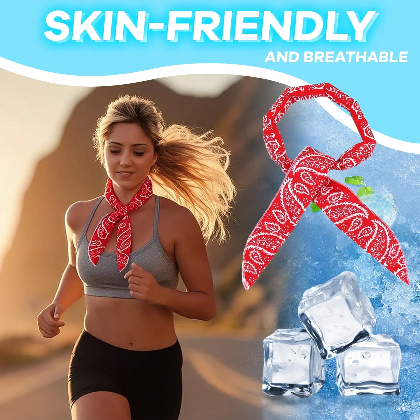 Outdoor Cooling Neck Ring Towel Camping Hiking Cycling Sports