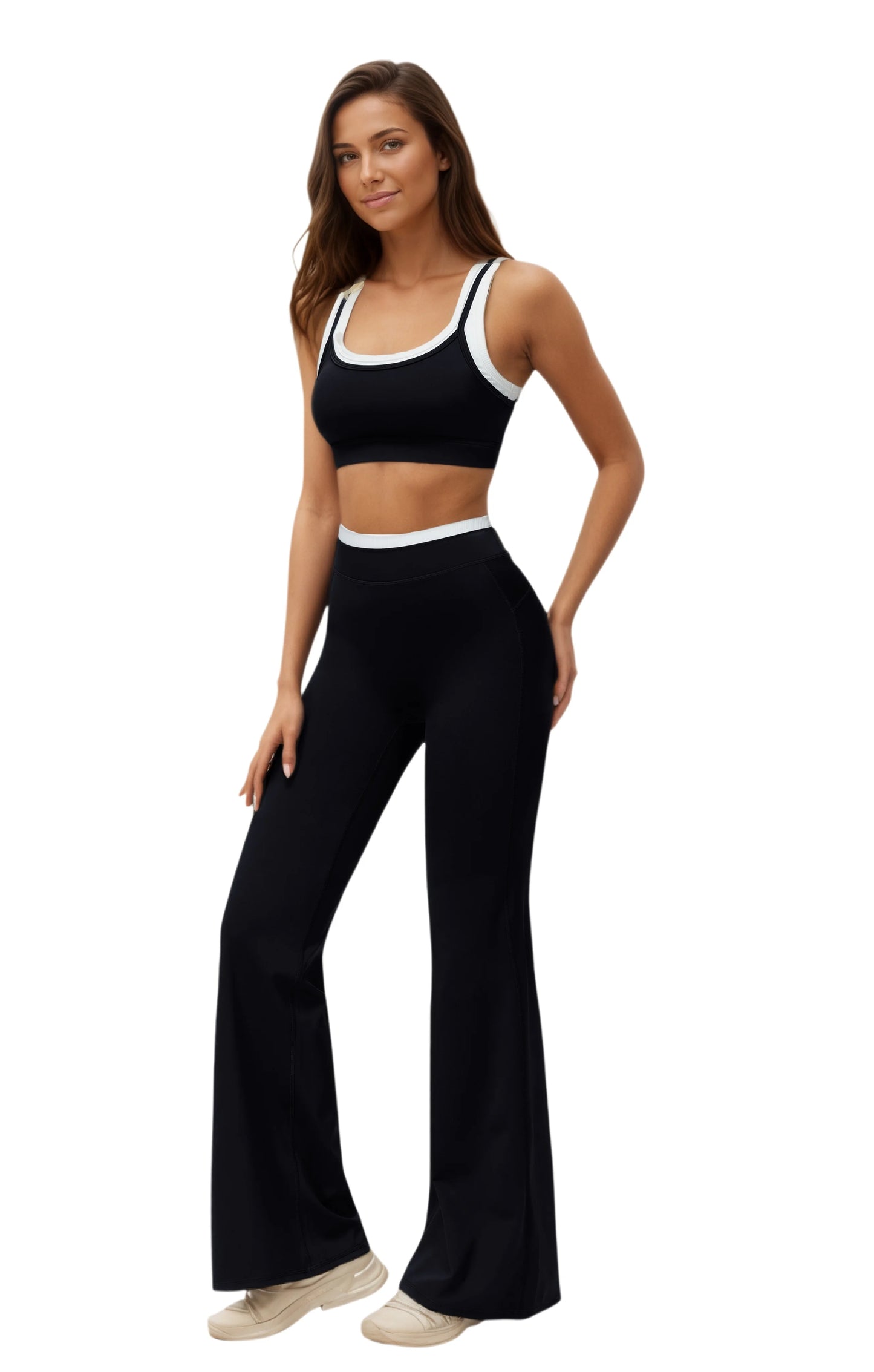 Airila Women's Yoga Set 2 Piece High Waisted Flared Top