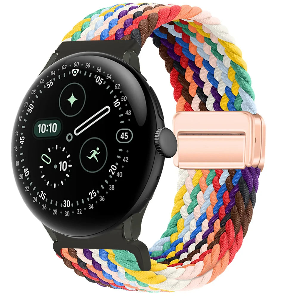 Magnetic Elastic Braided Nylon Strap For Google Pixel Watch