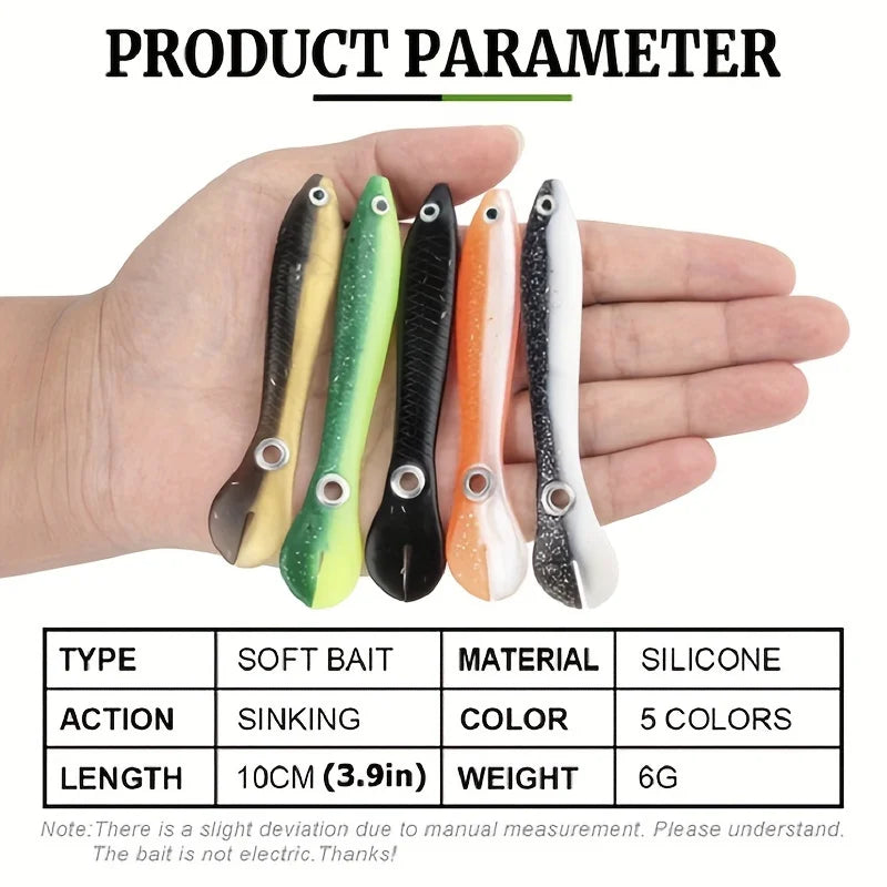 Five Piece Bionic Soft Bait Kit With Sliding Mechanism Lure
