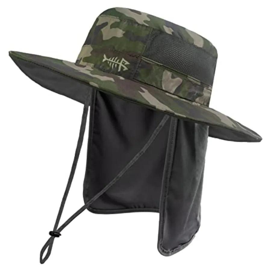 UPF 50 Plus Fishing Hat Water Resistant Detachable Neck Flap