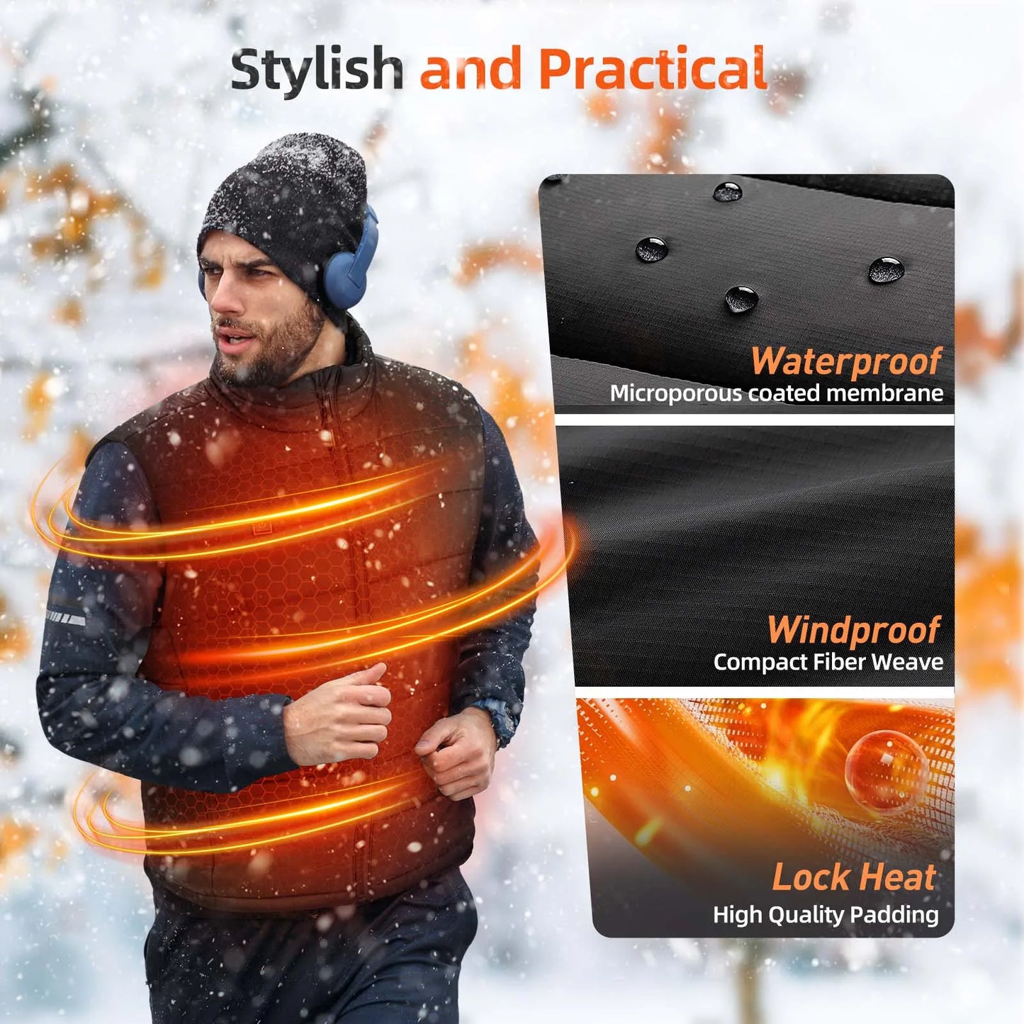 NONECN Heated Vest With App Control For Men Women Thermal Warmer