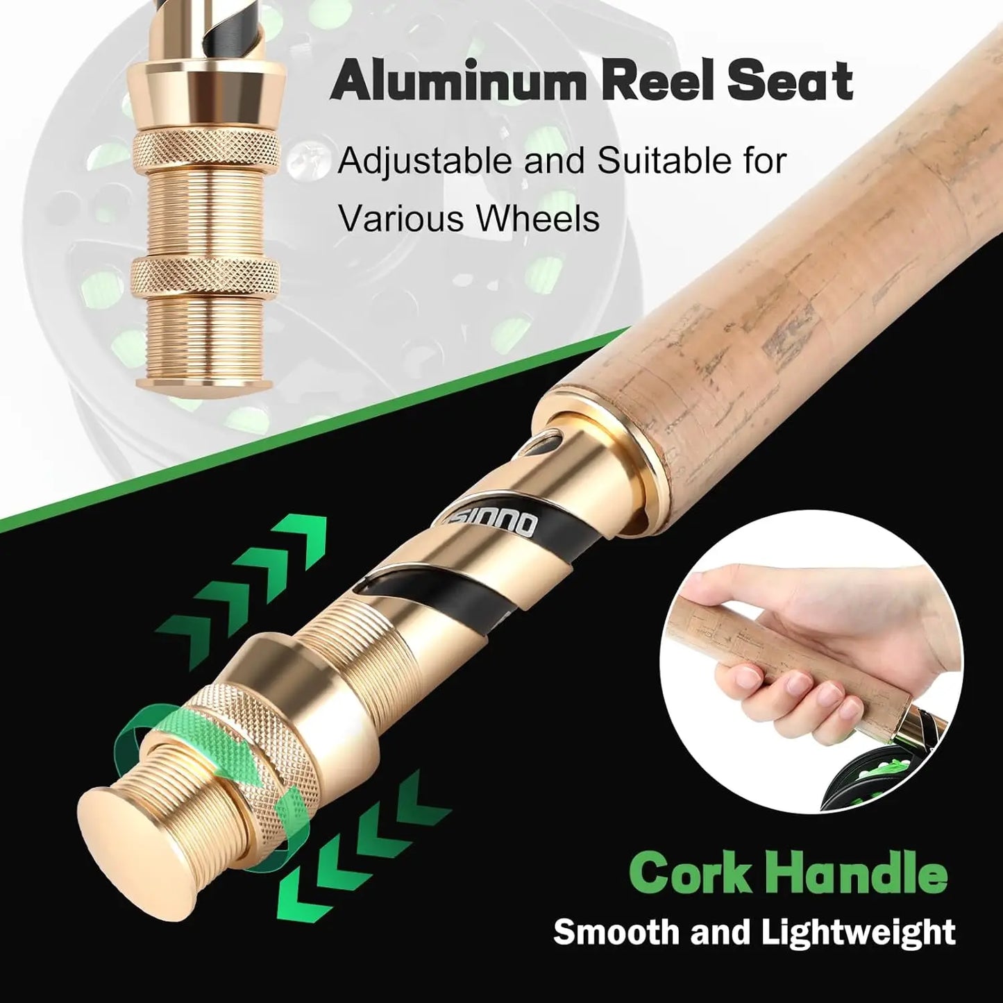 Graphite Fly Fishing Rod And Reel Combo Starter Kit