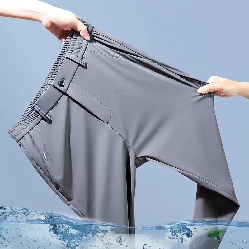 NONECN Ultra Thin Ice Silk Men Casual Trousers Quick Dry