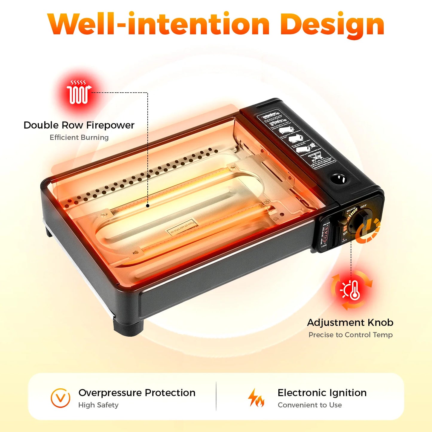 Portable Camping Gas Stove for Outdoor Cooking and Trekking