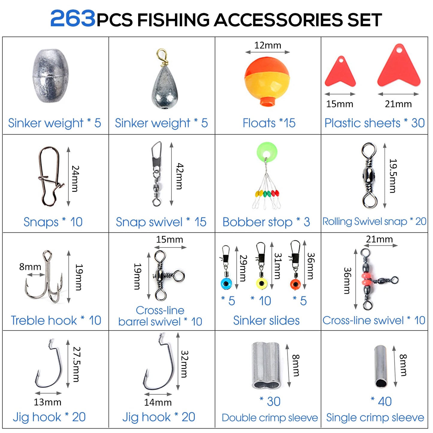 Docooler 263-Piece Fishing Accessories Set With Tackle Box