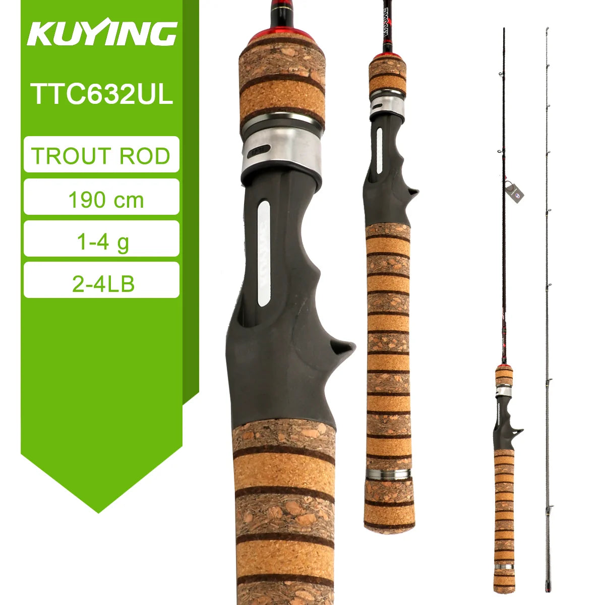 Kuying Teton Spinning Casting Rod Carbon Lure Baitcaster