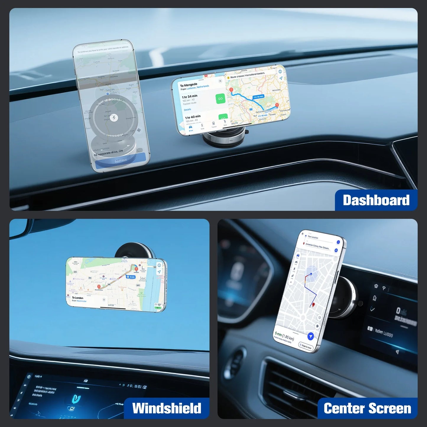 15W Strong Magnetic Car Wireless Charger With 360 Degree Phone Holder