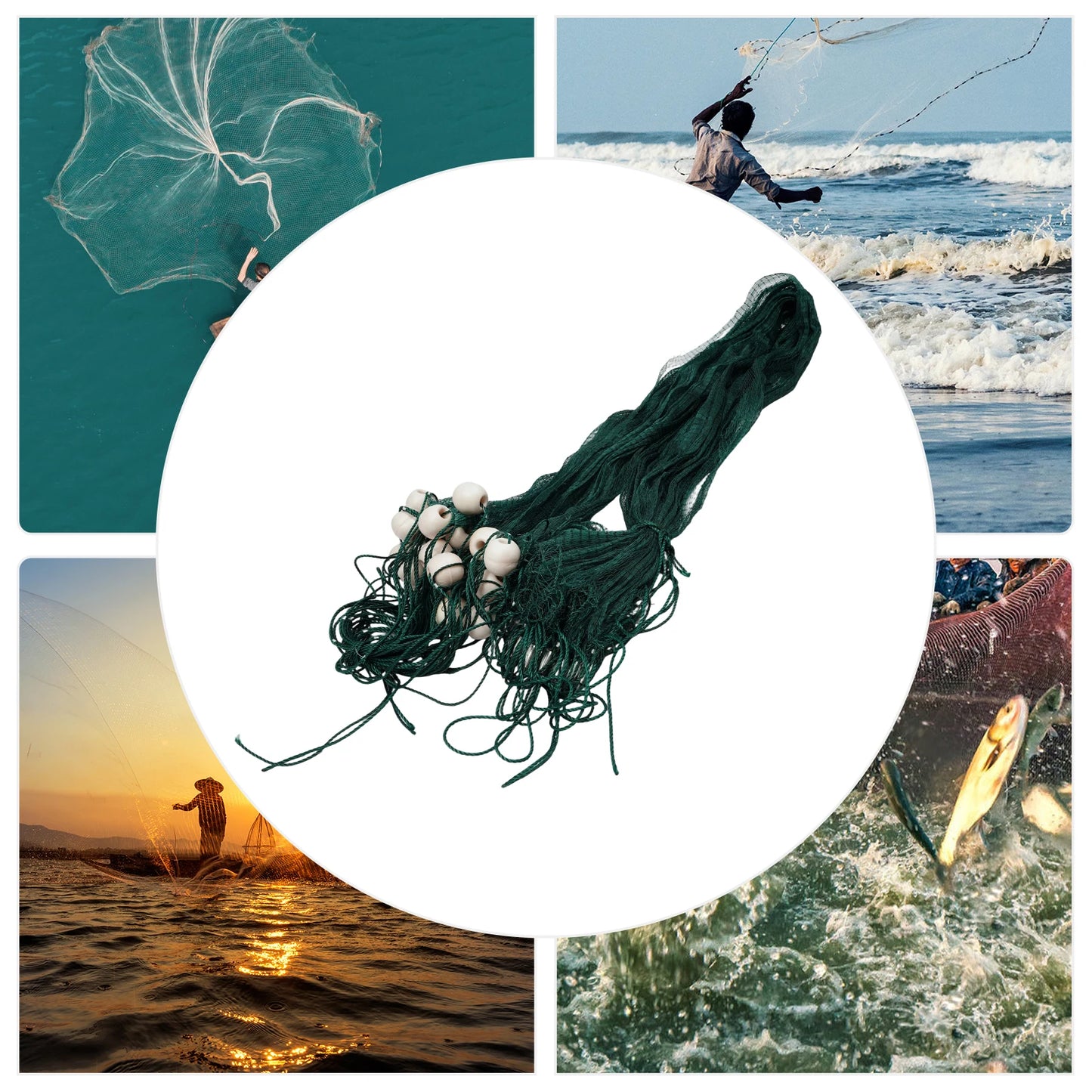 Bymaocar Fishing Net With Weight And Float Hand Throw Seining Minnows