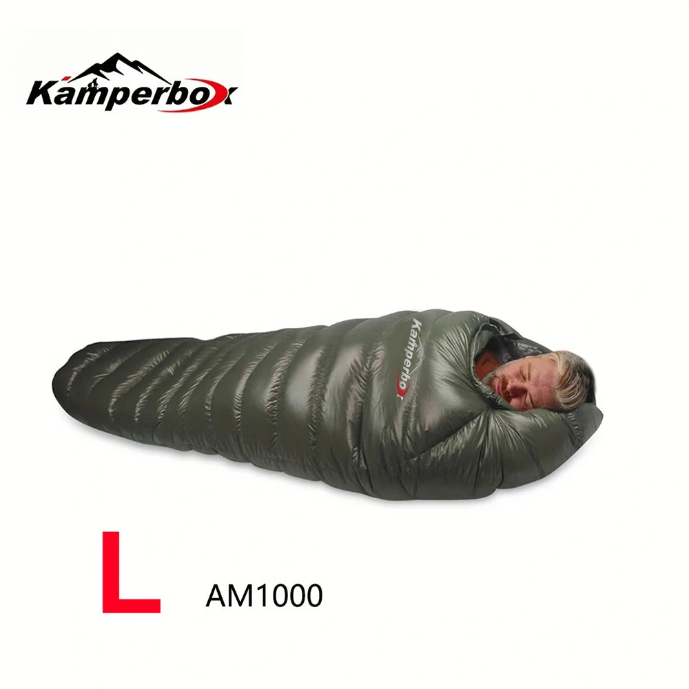 NONECN Down Sleeping Bag for Camping Winter Warm Waterproof Outdoor