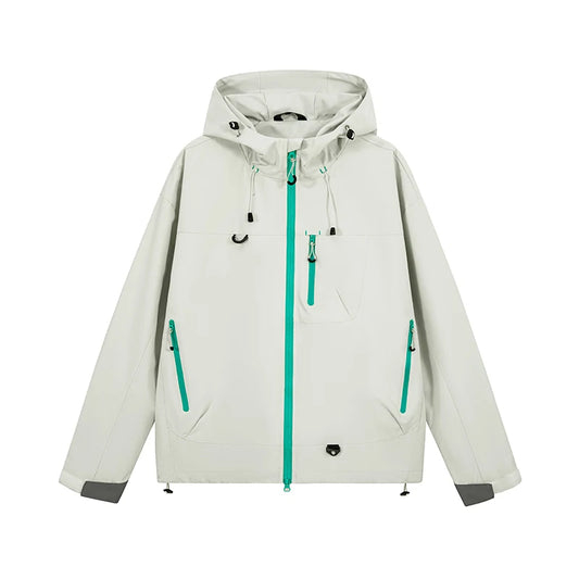 Unisex Waterproof Hiking Jacket Hooded Windbreaker Outdoor Activities