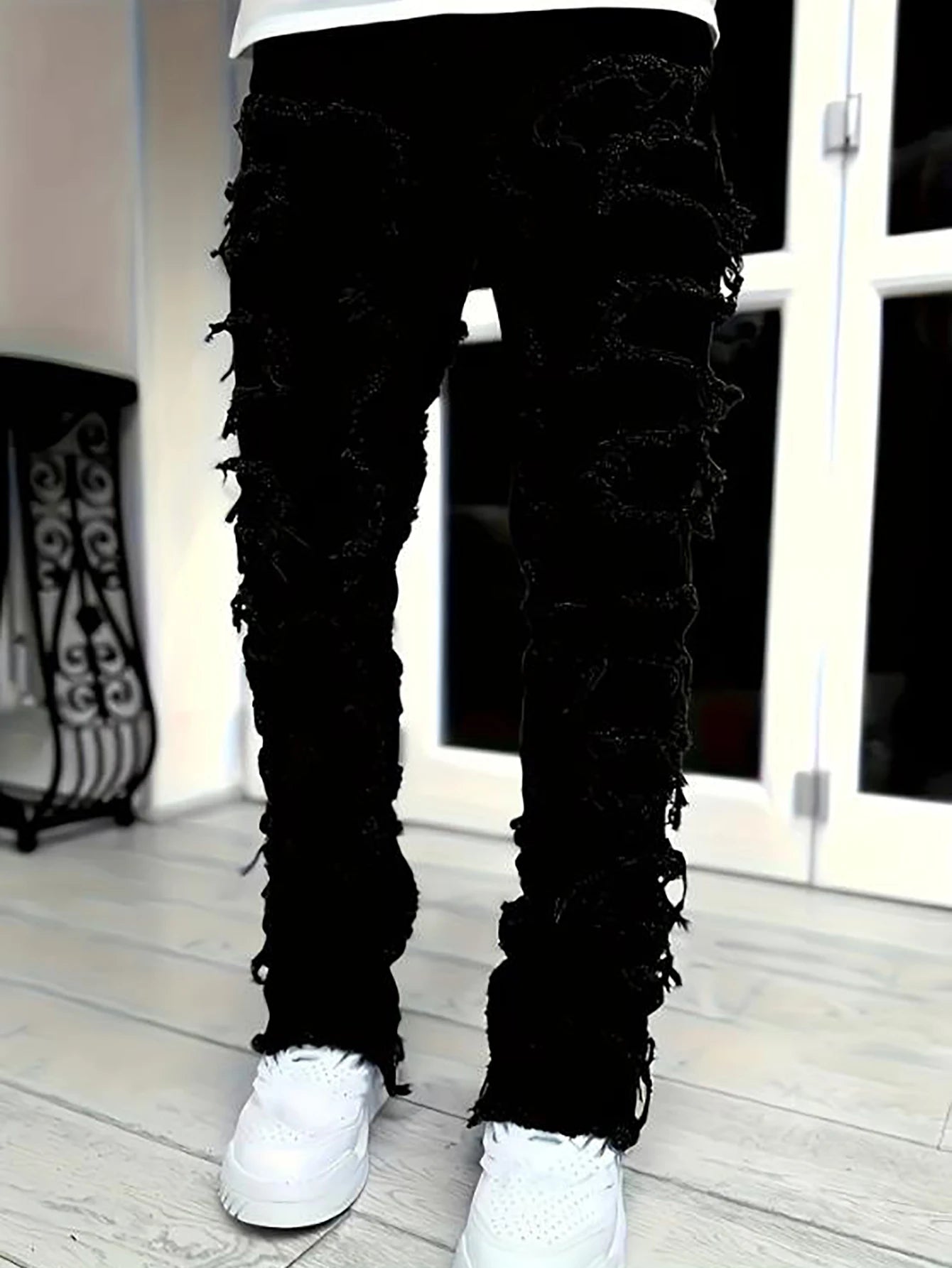 Hip Hop Jeans For Men Slim UltraStretch Denim Pants Casual