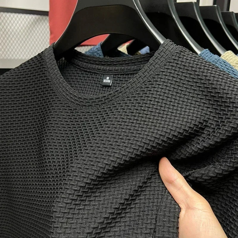 NONECN Summer Ice Silk Short Sleeve T Shirt For Men
