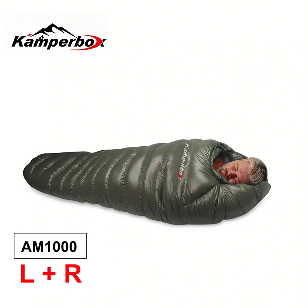 NONECN Down Sleeping Bag for Camping Winter Warm Waterproof Outdoor