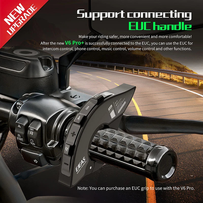 EJEAS V6PRO Motorcycle Intercom Headset Bluetooth 5.1 For Six Riders