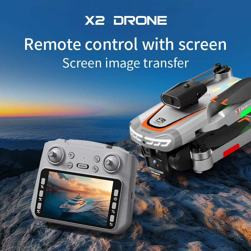 X2 Promax Foldable Drone With 2.8 Inch Screen And Dual HD Cameras