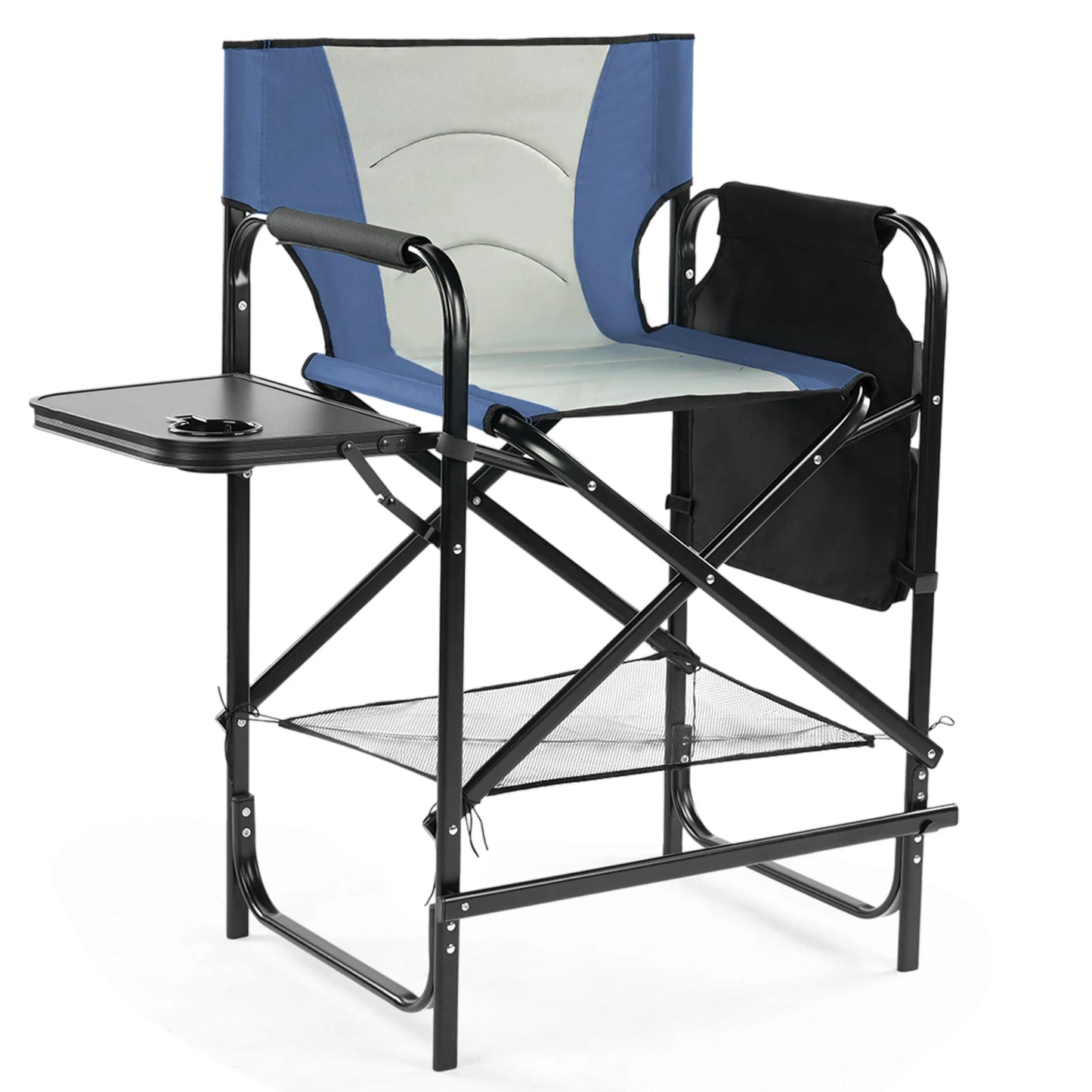 Director Chair Folding Camping Chair With Footrest And Cup Holder