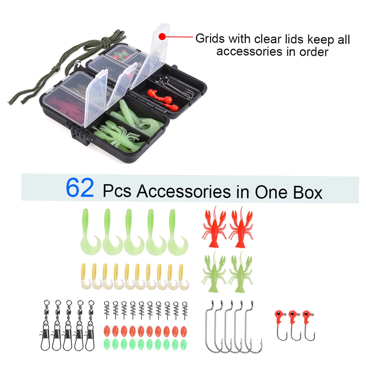 Telescopic Fishing Rod And Reel Combo Kit With Hooks Lures Swivels Storage Bag