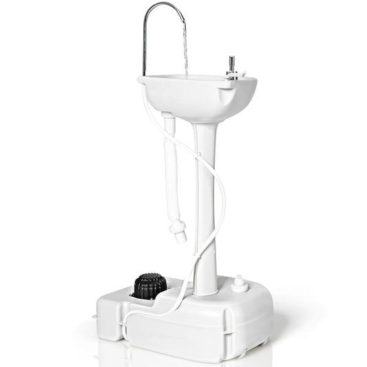 Unbrand Portable Camping Sink With Wheels And Foot Pump 9L