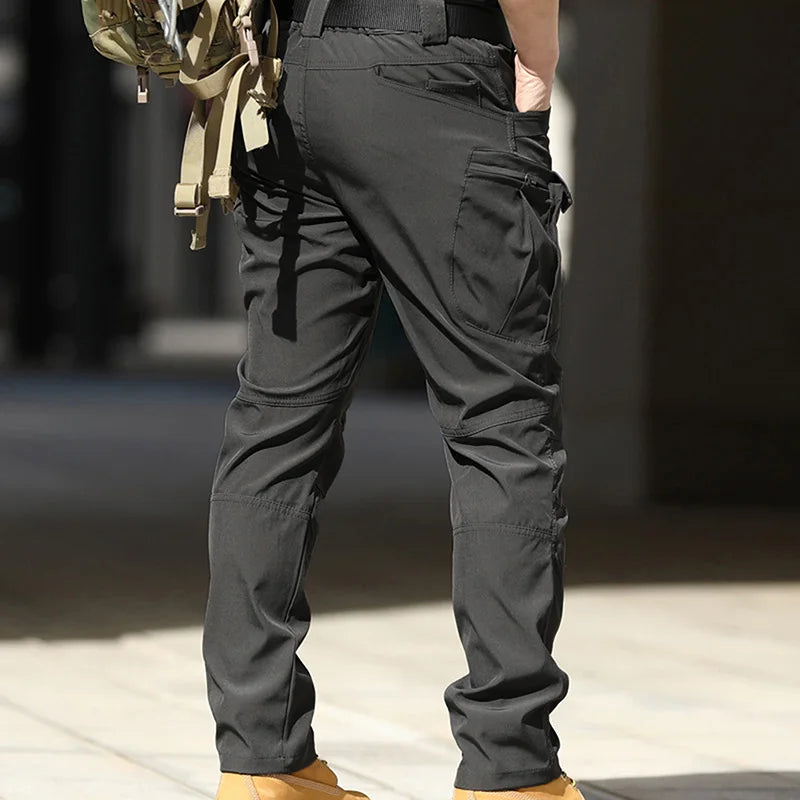 Hirigin Mens Cargo Pants Waterproof Multi-Pocket Casual Jogger Trousers