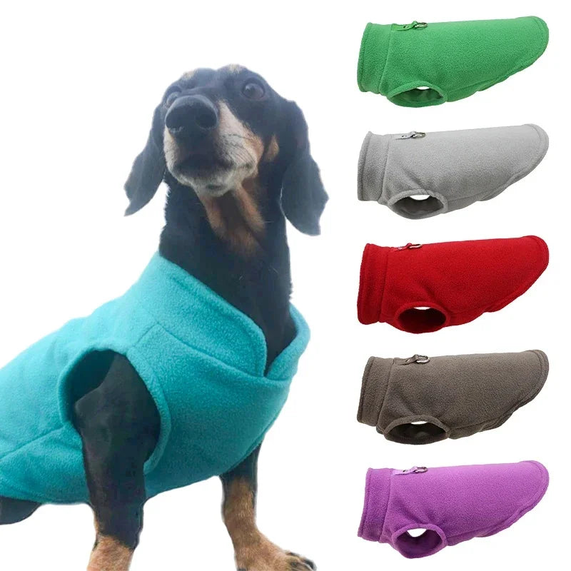 Winter Weatherproof Fleece Dog Coat With D Ring For Dogs