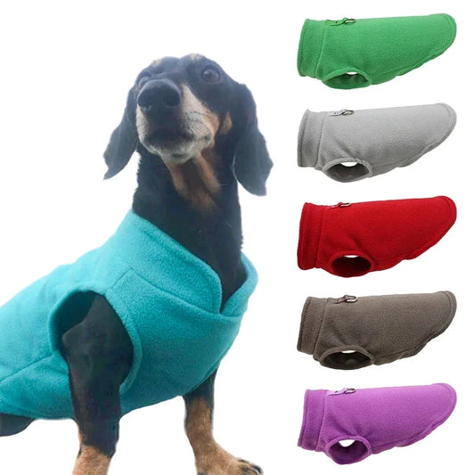 Winter Weatherproof Fleece Dog Coat With D Ring For Dogs