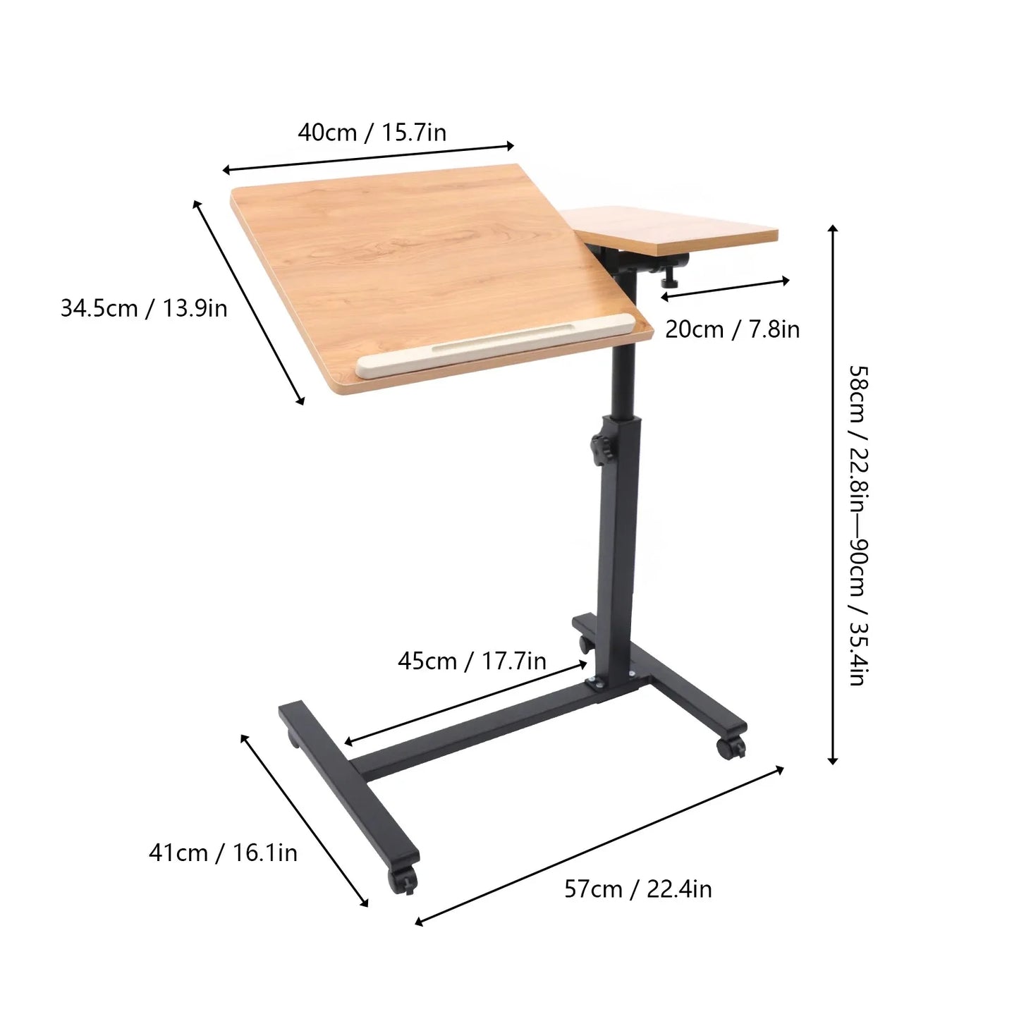 Height Adjustable Portable Folding Laptop Desk For Bed Lap Tray