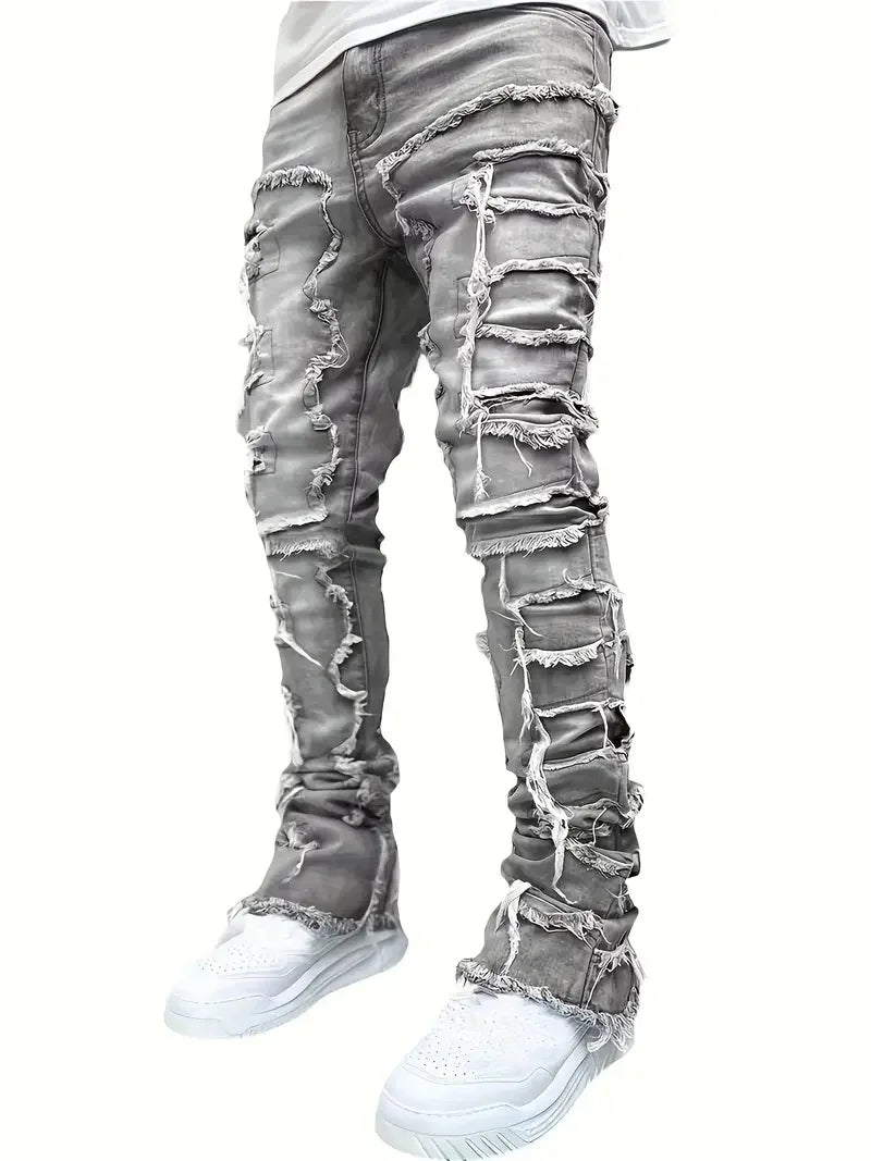 Hip Hop Jeans For Men Slim UltraStretch Denim Pants Casual